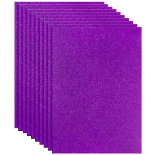 10 Dark Purple Felt Fabric Sheets,7.87 x 11.8 inch (20 x 30cm) A4 Stiff Felt Squares 1 mm Thick, Great for DIY Craft, Sewing Projects, Nonwoven Patchwork, Decoration - color: Purple
