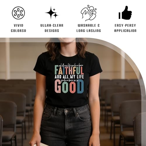 Dazoratix Religious Iron on Transfers - 20 Sheets Christian Jesus DTF Ready to Press Bible Verse God Cross Heat Patches Stickers Vinyl Decals for T Shirts Clothes Bag Hat Pillow DIY Crafts Decorations - style: Christian Jesus