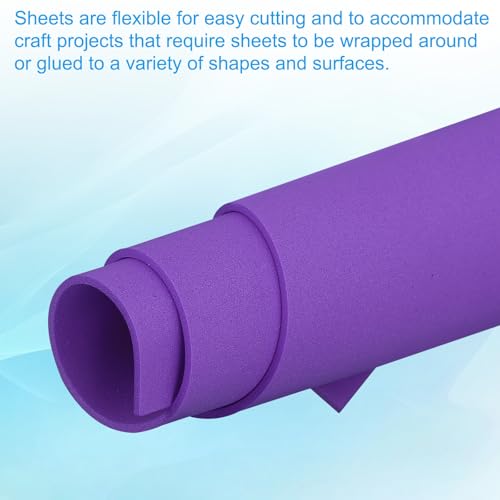 PATIKIL EVA Foam Sheet 10Pcs 12x8 Inch 2mm Thick Dark Purple - color: Dark Purple