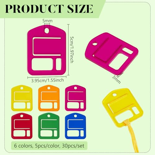 PH PandaHall 6 Colors Embroidery Floss Drops 30pcs Acrylic Embroidery Thread Bobbins Cross Stitch Thread Bobbin Winding Threads Bobbins Organizers for DIY Craft Sewing Projects Storage, 1.5x1.9 Inch - color: Yellow Red Green Blue