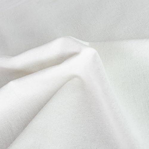 8 PCS 7 × 7 Inch Linen Embroidery Fabric, Bright White - size: 7 × 7 Inch