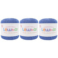 Crochet Thread, 3 Pack Size 3 Cotton Crochet Yarn Ball Set Blue - color: Blue