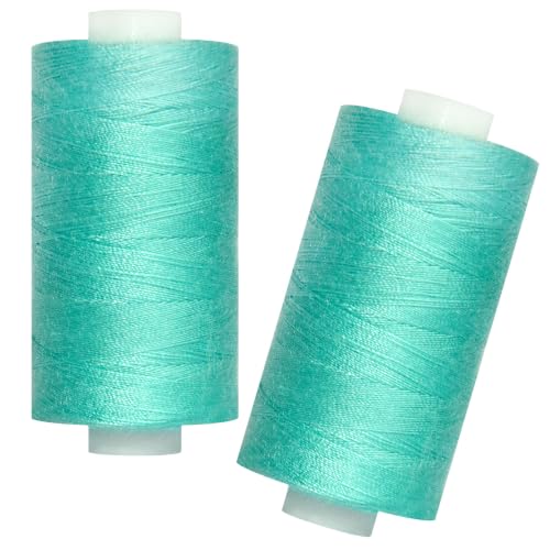 All Purpose Polyester Sewing Thread-2 Spools for Hand and Machine Sewing(Emerald Green) - color: Emerald Green