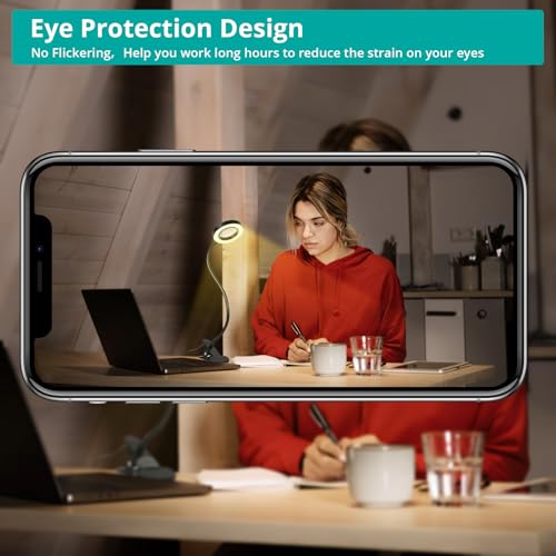 Woputne Desk Lamp 5X Magnifying Glass with Light Clamp Light for Reading - size: Black-1 Piece-5X Magnifier-With Adapter