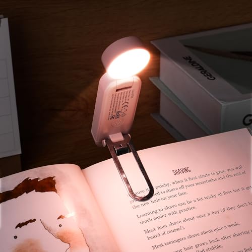 VAVOFO USB Rechargeable Book Light, Bookmark Clip on LED Reading Light - color: Light Pink