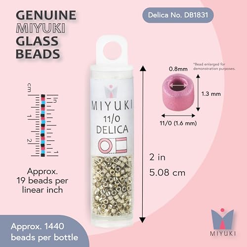 Miyuki Delica Seed Beads - color: DB1831 - Duracoat Galvanized Silver
