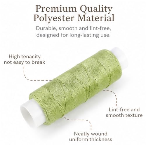 Polyester Sewing Thread 110 Yards Each 10 Colors Assorted Threads - color: Set 2