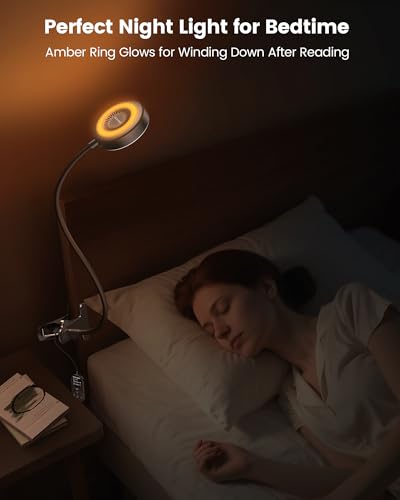 Glocusent 72 LED Desk Lamp for Dorm,Amber Night Light with Remote Control - color: Black with Remote
