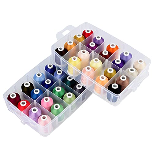 Simthread 2-Layer Thread Organizer Box for 40 Small Spools Clear - size: 2 Layers Case