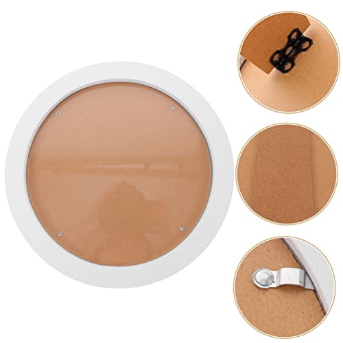 ARTIBETTER 7 Inch Round Embroidery Hoop Frame - White Photo Frame with Acrylic Cover, Wood Display for Cross Stittch Art, Needlepoint, & Wall Decor