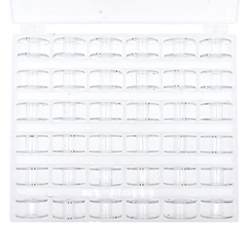 Mandala Crafts Empty SA156 Bobbins for Brother Sewing Machine, 36 Clear Plastic Class 15j Bobbins Compatible with Singer, Kenmore, Bernina, Janome, Elna - color: Transparent, size: Size A 36 Rolls