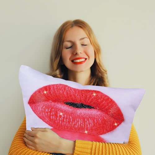 DIAMOND DOTZ Hot Lips Diamond Painting Kit for Adults, Diamond Art Craft - color: Hot Lips