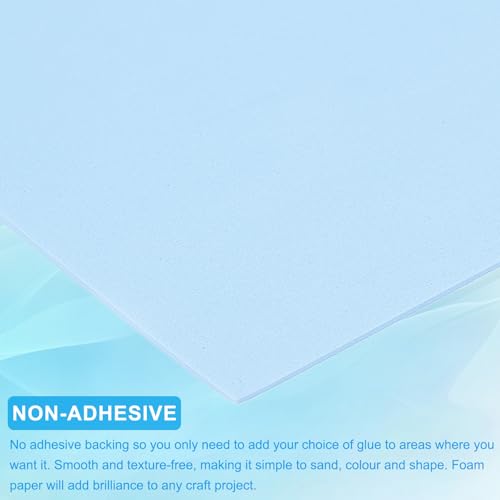 PATIKIL EVA Foam Sheet 10Pcs 12x8 Inch 2mm Thick Light Blue - color: Light Blue