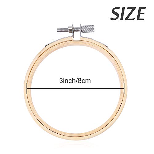 Caydo 12 Pieces Christmas Ornament Kit Including 3 Inch Embroidery Hoops and 5 Inch Squares Plaid Fabric for Christmas Decorations - style: 24PCS