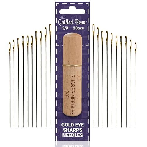 The Quilted Bear Gold Eye Sharps Sewing Needles, Sizes 3/9 - size: Sharps Needles 3/9