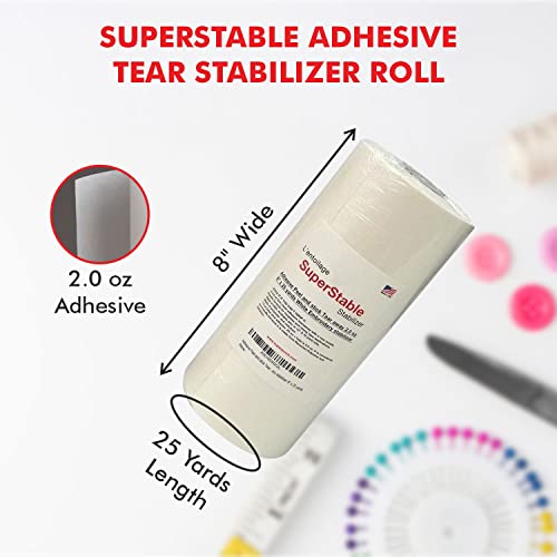Superpunch Adhesive Peel and Stick Tear Away Stabilizer, 8 in x 25 yd - size: 8" x 25 yards roll