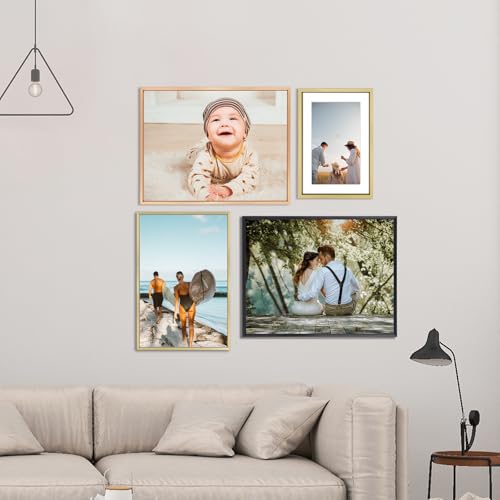 BKABOT 8x12 Black Metal Photo frames 1 Pack HD Glass Mat 6x8 Wall Table - color: Black, size: 8x12-1P
