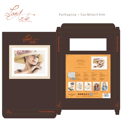 Lanarte Cross Stitch kit Lady with hat II Linen, Counted, DIY