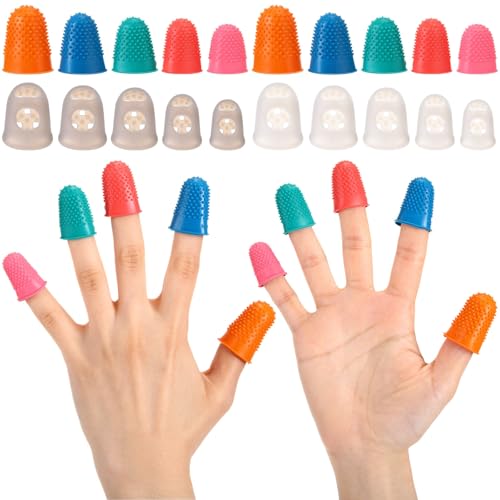 Zonon 20 Pcs Rubber Thimble Finger Protector,Classic Colors - color: Classic Colors