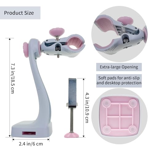 Monipair Embroidery Frame Stand Set for Hands-Free Needlework, Purple - color: Purple+Yellow