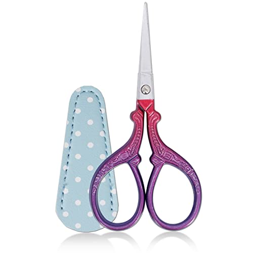 3.6 inch Sewing Crafting Scissors Stainless Steel Embroidery Scissors - color: Bright Purple