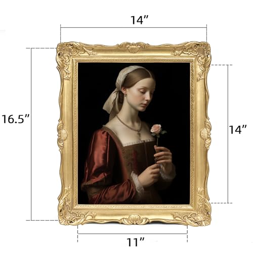 Saysmile Vintage 11x14 Picture Frame Gold, Textured Antique Picture Frames with Embossed Flower Design, Ornate Frame for 11x14 Photo, Resin Antique Frames Tabletop & Wall Hanging, Home Decor - color: Gold, size: 11x14