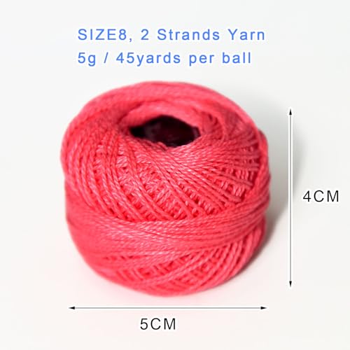 Crochet Thread 10 Balls Cardinal Size 8 for Crochet Hardanger Cross Stitch Needlepoint Hand Embroidery (Warm Color Series) - color: Warm Color Series