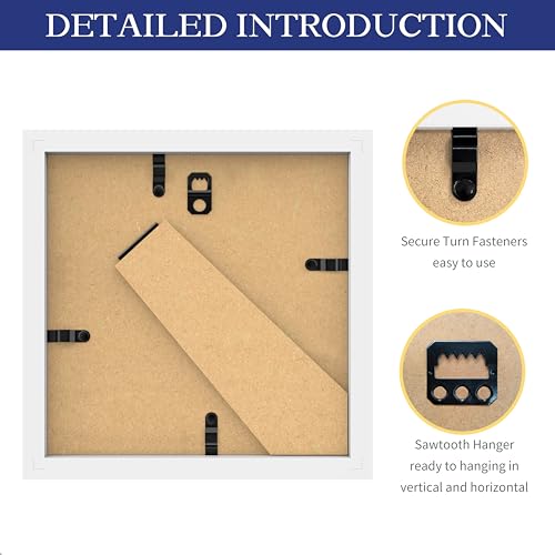 An&He 6x6 Picture Frames Set of 6, Displays 4x4 with Mat or 6x6 Without Mat Photos, Square Collage Wall Decor for Gallery, Tabletop & Wall Decor, White - color: White-6, size: 6x6