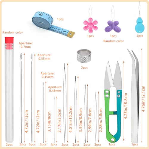UOOU 39 Pcs Big Eye Beading Needles Long Straight Bead Needles - style: StyleA