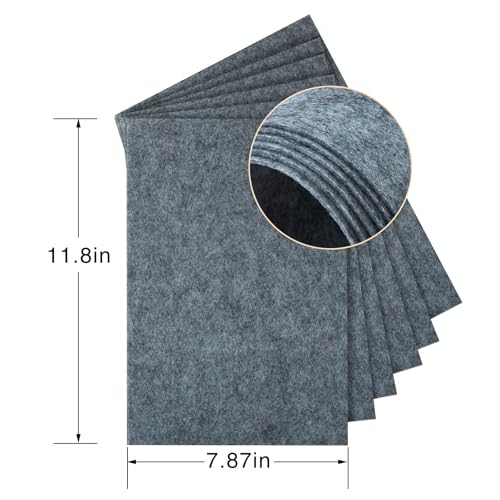 HaoFeiJH Grey Felt Fabric Sheets - 6PCS Felt Squares - 8x12 A4 Stiff Felt Squares, 1 Colors Felt Papers, 2mm Felt for Sewing, Patchwork, Decoration, DIY Craft Felt - color: 2mm Hemp Grey