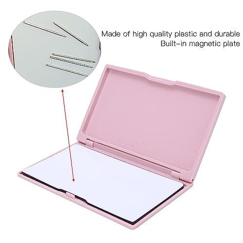 Kodrily Magnetic Needle Case, 4.4x2.7in Hand Sewing Needle Holder Sewing, Rectangle Magnetic Needle Storage Case Portable for Embroidery DIY