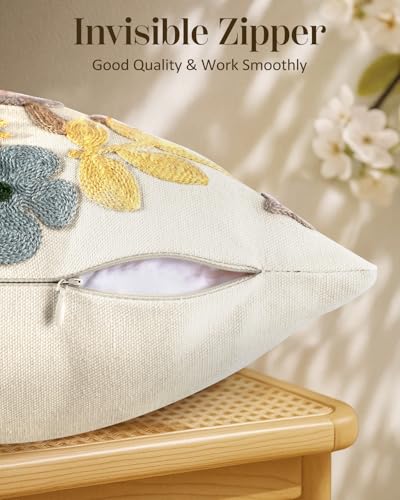 Embroidered Throw Pillow Cover, 20x12 Inch, Butterfly Moon - color: Butterfly Moon, size: 20" x 12" (Pack of 1)