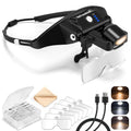 Dilzekui Magnifying Glass with Light 1X-4X Rechargeable (Black) - color: Black