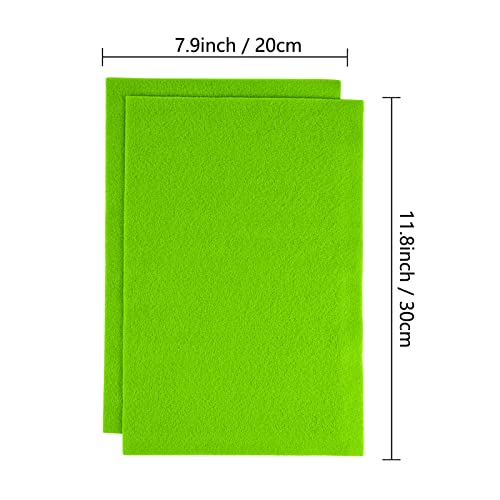 Jtnohx Color Felt Fabric Soft Felt Sheets for Crafts Fluorescent Green 20Pc - color: Fluorescent Green