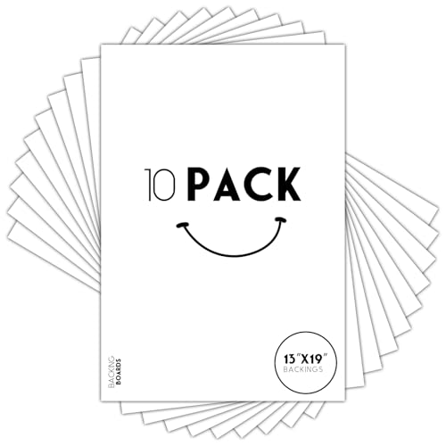 Golden State Art 13x19 White Backing Board, 10 Pack Backer Board for Print - size: 13x19