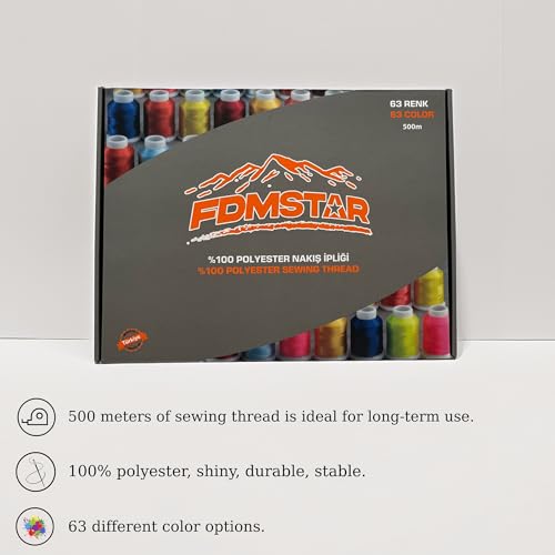 Mixed Color Embroidery Thread Set – 8 pcs / 63 pcs – 15 Gr Polyester Machine Embroidery Thread (Mixed Color) - color: Mixed Color