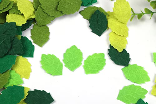 YYCRAFT Pack of 200PCS Felt Lime Green Leaf St. Patrick's Day Appliques Craft,5 Colors - color: 200 Felt Greens Leaf-5 Colors