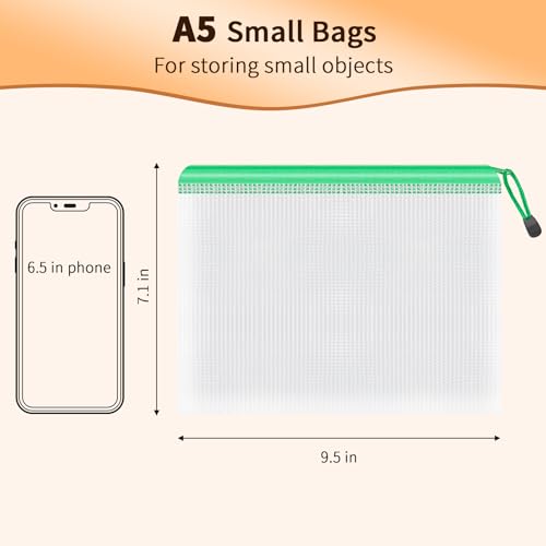 Umriox A5 Mesh Zipper Pouch Bags, 18 Pack Travel Bags, Office Supplies - color: Multicolor, size: A5