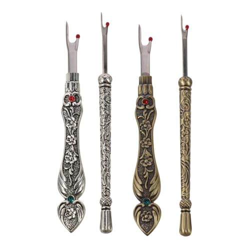 4 Pcs Sewing Seam Rippers,Vintage Stitch Eraser Retro Alloy Metal Seam Sewing Thread Ripper for Suture Removal Sewing Accessory Tools