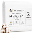 AK TRADING CO. Muslin Fabric/Textile Bleached - Draping Fabric - Bleached White 2 Yards Medium Weight - 100% Cotton (60in. Wide) - color: Bleach White, size: 2 Yards