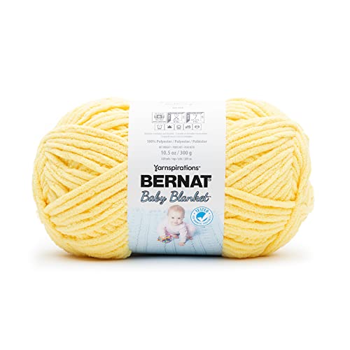 BERNAT BABY BLANKET YARN 300G 10.5 OZ, BUTTERCUP - color: Buttercup, size: 1 Pack