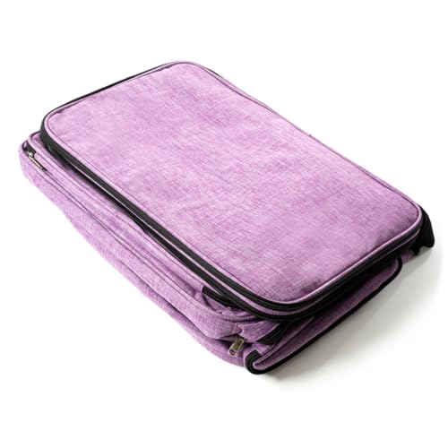LOLE Yarn Organizer Tote – Large Knitting & Crochet Storage Bag with Clear Top, Dividers, Grommet Yarn Feed & Accessory Pockets – Portable Craft Project Bag