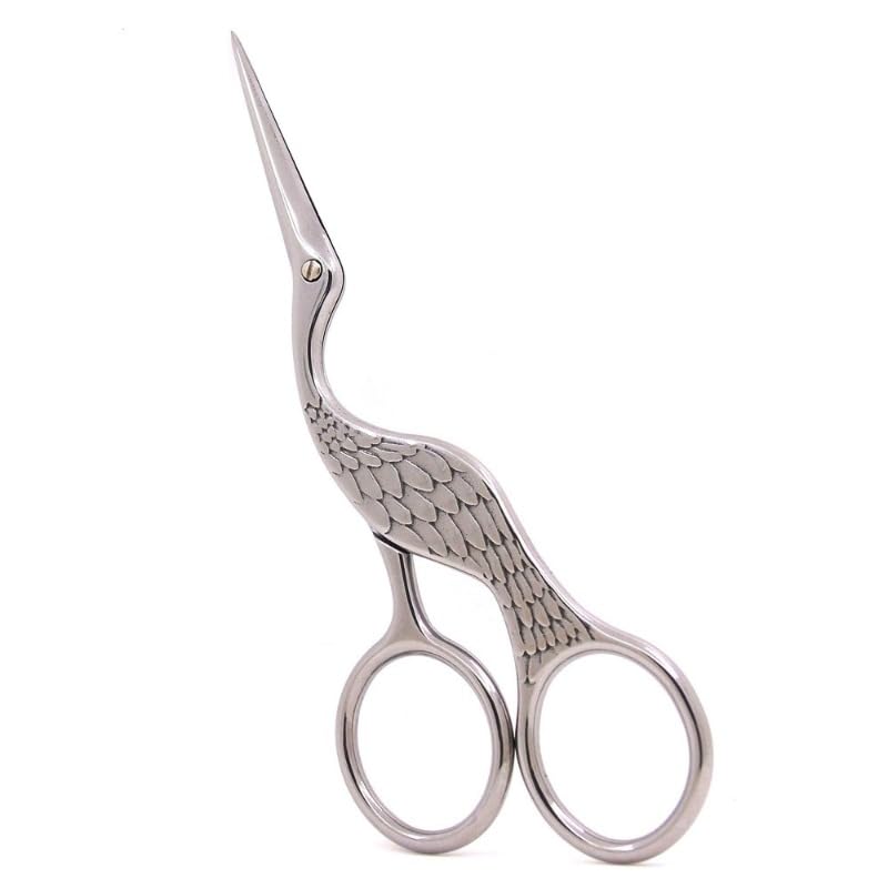 13cm Vintage Style Stork Crane Scissors Antique Cutter Embroidery Tea Scissors Beauty (silver) - color: Silver