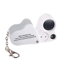 Jiusion 30X 60X Portable LED Lighted Jewelry Magnifier Dual Lens Eye Loupe - color: White, size: Single Pack