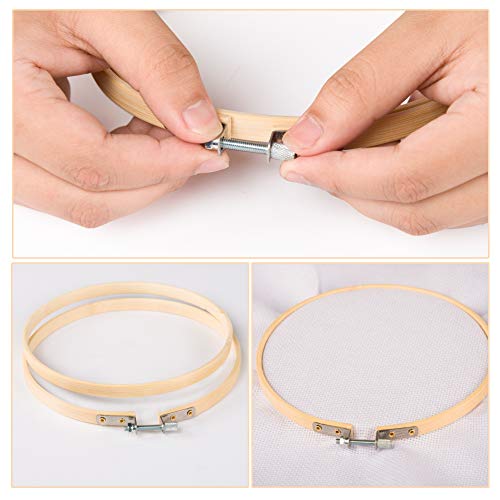 GIEMSON 8 Inch Bamboo Embroidery Hoops, 12 Pack - size: 8 inch