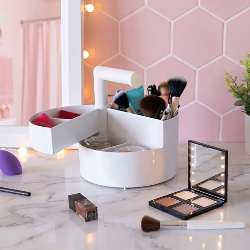 IRIS USA Desk Pencil Organizer |Made in USA| 6 Storage Compartments - White - color: White