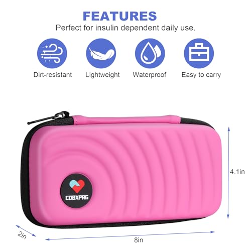 CDBXPRG Insulin Cooler Travel Case, 2 Ice Pack TSA Approved Pink - color: Pink