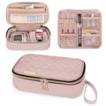 Yarwo Diabetic Travel Case for Blood Glucose Monitor, Test Strips, Syringes - color: Dusty Rose