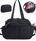 MYBAGZING Large Crochet Bag Organizer w/Crochet Hook Case & Yarn Grommets - color: Black
