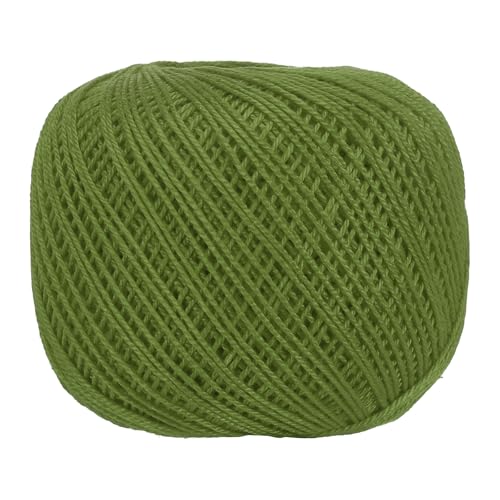 MECCANIXITY Crochet Thread Pearl Cotton Size 3 Dark Green Pearl 164 Yards for Crocheting Tatting Knitting Embroidery Sewing - color: Dark Green